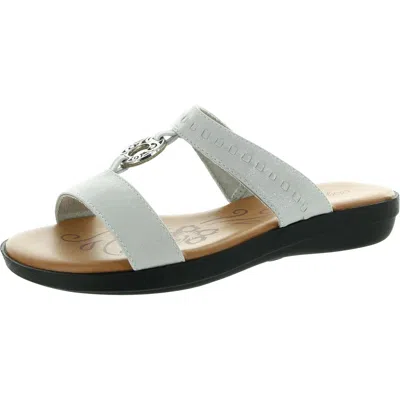 Easy Street Talia Womens Padded Insole Slip On Slide Sandals In Silver