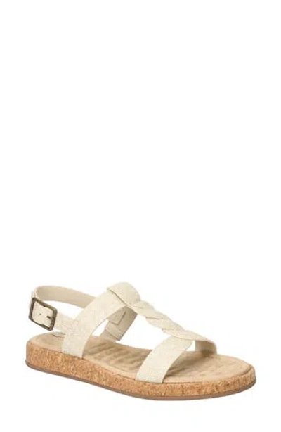 Easy Street Tampa Slingback Sandal In Natural Linen Embossed