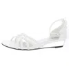 Easy Street Tarrah Womens Faux Leather Crossover Wedge Sandals In White