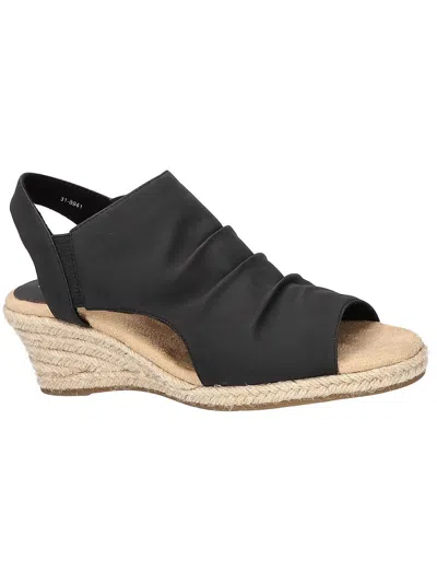 Easy Street Teje Womens Zipper Faux Leather Wedge Sandals In Multi