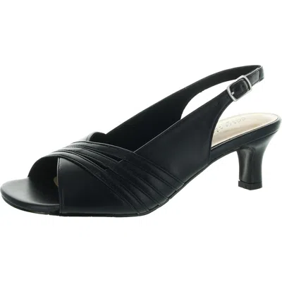 Easy Street Teton Womens Faux Leather Heels In Blue