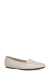 Easy Street Thrill Perf Womens Leather Square Toe Ballet Flats In Oatmeal Linen Print