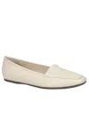 Easy Street Thrill Perf Womens Leather Square Toe Ballet Flats In Beige