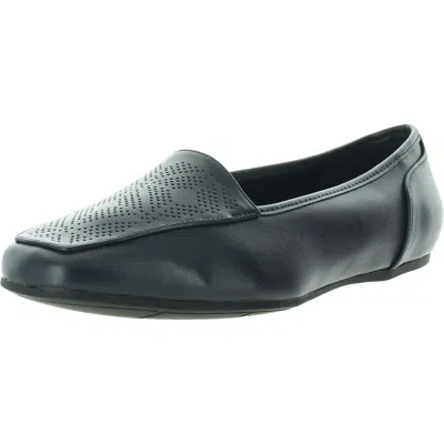 Easy Street Thrill Perf Womens Padded Insole Faux Leather Moccasins In Blue