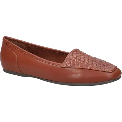 Easy Street Thrill Womens Woven Manmade Flat Shoes In Tan Woven Embossed