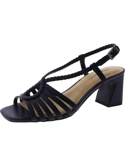 EASY STREET TOPAZ WOMENS FAUX LEATHER ANKLE STRAP HEELS
