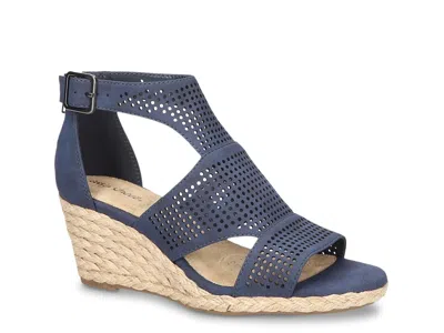 Easy Street Tova Espadrille Platform Wedge Sandal In Blue