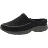 Easy Street Travelslip Womens Faux Fur Lined Faux Suede Clogs In Black