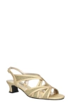 Easy Street Womens Open Toe Dressy Ankle Strap In Gold Satin