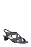 Easy Street Womens Open Toe Dressy Ankle Strap In Navy