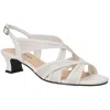 Easy Street Tristen Womens Faux Leather Shimmer Heel Sandals In Multi