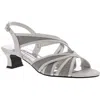 Easy Street Tristen Womens Metallic Ankle Strap Kitten Heels In Multi