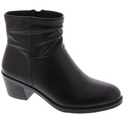Easy Street True Womens Pull On Dressy Ankle Boots In Black