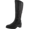 Easy Street Tucker Plus Womens Wide Calf Faux Leather Knee-high Boots In Black
