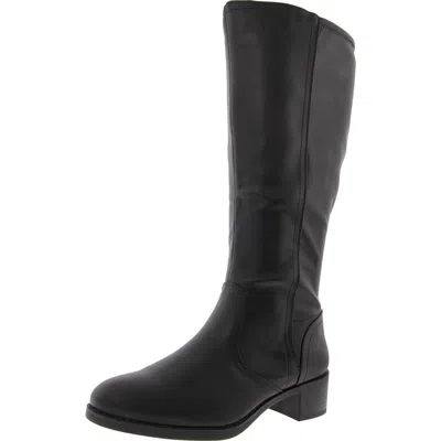 Easy Street Tucker Plus Womens Wide Calf Faux Leather Knee-high Boots In Black