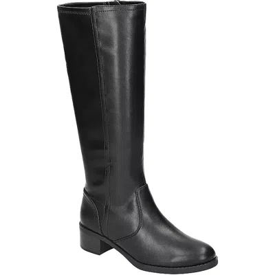 Easy Street Tucker Plus Womens Zipper Manmade Knee-high Boots In Black