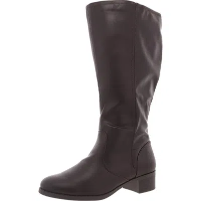 Easy Street Tucker Plus Womens Zipper Manmade Knee-high Boots In Brown
