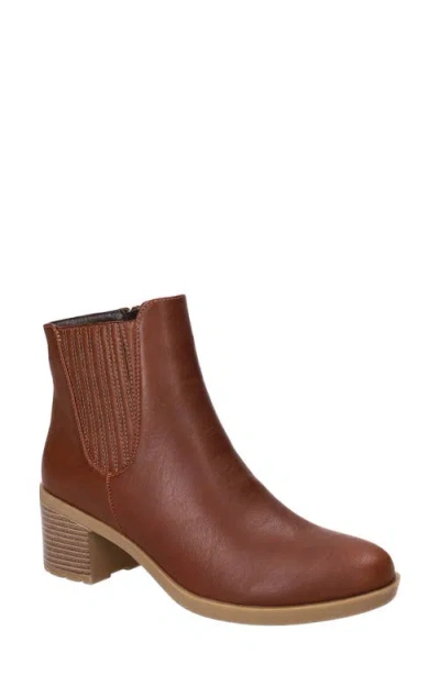 Easy Street Tulsa Faux Leather Bootie In Brown