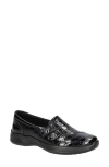 Easy Street Purpose Womens Faux Leather Square Toe Loafers In Black Patent Croco