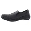 Easy Street Proctor Womens Faux Leather Mini Wedge Slip-on Shoes In Black
