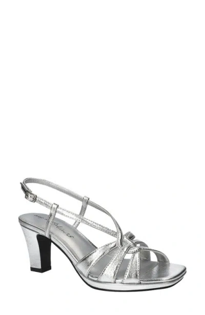 Easy Street Valorie Slingback Platform Sandal In Silver