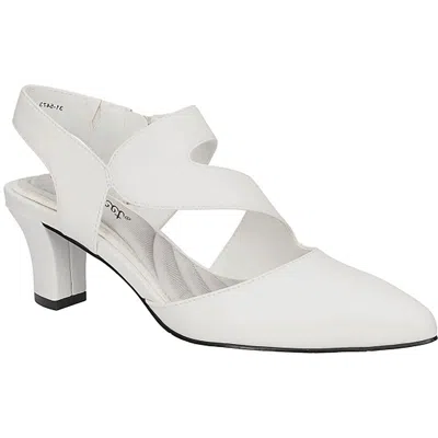 Easy Street Venue Womens Faux Leather Pumps In White