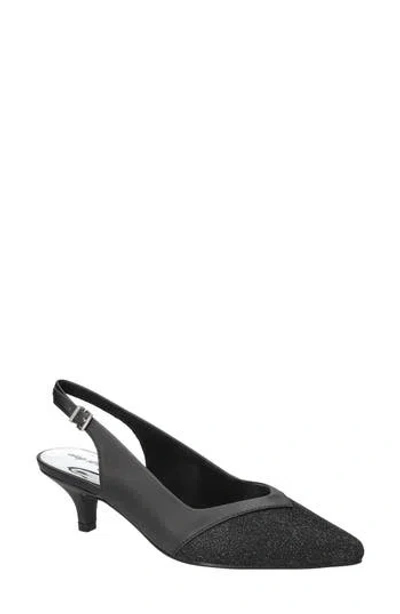 Easy Street Vivid Kitten Heel Slingback Pump In Black