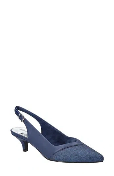 Easy Street Vivid Kitten Heel Slingback Pump In Blue