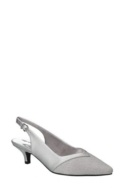 Easy Street Vivid Kitten Heel Slingback Pump In Gray