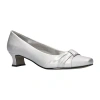 Easy Street Waive Womens Square Kitten Heel Pumps In Silver