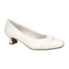 Easy Street Waive Womens Square Kitten Heel Pumps In White