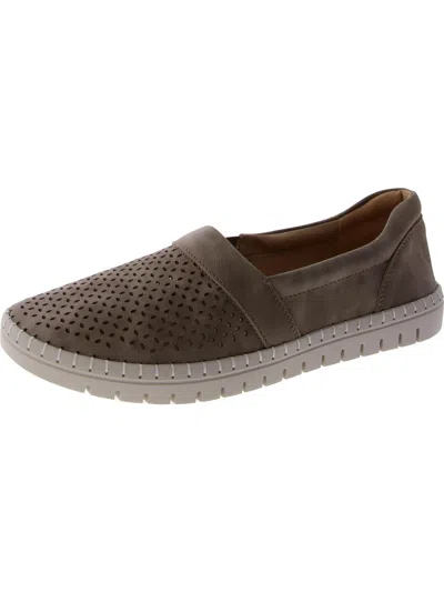 Easy Street Wesleigh Womens Faux Leather Slip-on Slip-on Sneakers In White