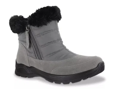 Easy Street Wide Width Frosty Easy Dry Waterproof Bootie In Gray