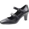 Easy Street Willis Womens Faux Suede Padded Insole Mary Janes In Black