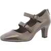 Shop Easy Street Willis Womens Faux Suede Padded Insole Mary Janes In Silver