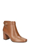 Easy Street Winnipeg Womens Zipper Faux Leather Booties In Cognac