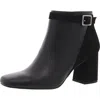 Easy Street Winnipeg Womens Block Heel Faux Leather Ankle Boots In Black