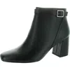 Easy Street Winnipeg Womens Buckle Faux Leather Ankle Boots In Black