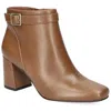 Easy Street Winnipeg Womens Zipper Faux Leather Booties In Cognac