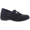 Easy Street Wise Womens Faux Leather Strappy Mary Janes In Black