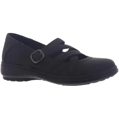 Easy Street Wise Womens Faux Leather Strappy Mary Janes In Navy