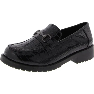 Easy Street Witney Womens Patent Block Heel Loafers In Multi