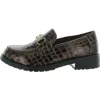 Easy Street Witney Womens Patent Leather Animal Print Loafers In Multi