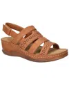 Easy Street Alexi Slingback Platform Wedge Sandal In Tan
