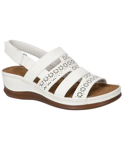 Easy Street Women's Alexi Slingback Wedge Sandals In White