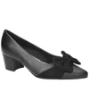 Easy Street Womens Pointed Closed Toe Block Heel Pumps In Black
