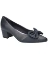 Easy Street Womens Pointed Closed Toe Block Heel Pumps In Blue