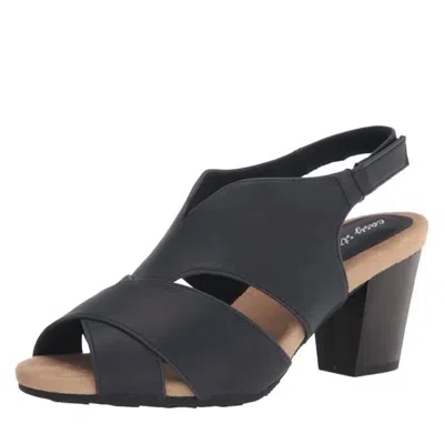 Easy Street Women's Annette Block Heel Sandals In Navy In Blue