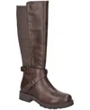Easy Street Jewel Plus Block Heeled Boot In Brown Stretch