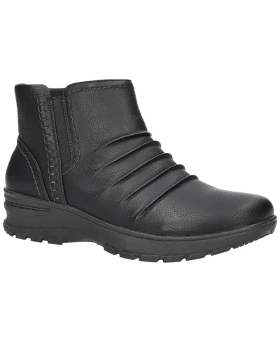 Easy Street Stefani Womens Round Toe Lug Ankle Boots In Black